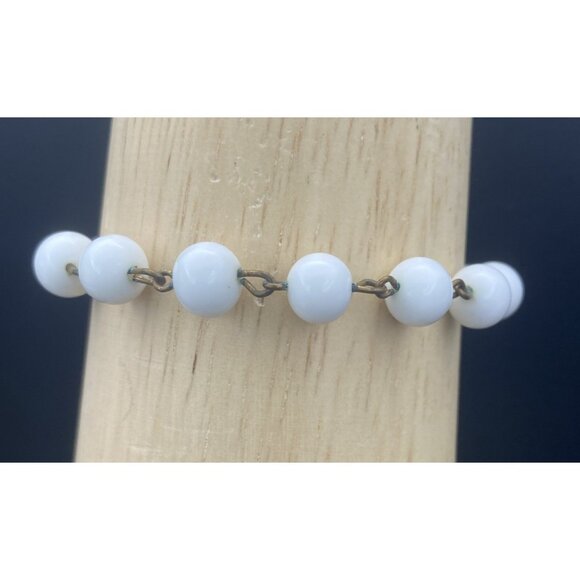 Vtg Glass Bead Charm Bracelet Basket Lemon Flower Novelty Italian or Japan 1950s - Picture 10 of 12